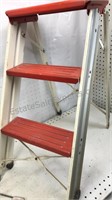 Vintage Steel 25 inch Folding Step Ladder