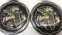 Vintage Florida Metal Coaster Lot of 4 3 1/2”