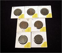 7- U.S. Large cents: 1817, 1820, 1822, 1827, 1837,