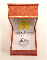 10K White gold 1.90 ct. round tanzanite ring with