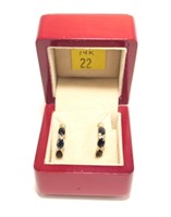 14K Yellow gold sapphire earrings, approx.