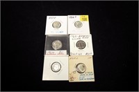 6- BU Roosevelt silver dimes