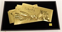 Set of 10 24K gold foil "Santa Claus" Christmas