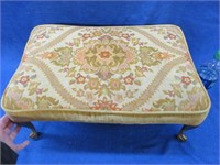 vintage foot stool with metal french legs