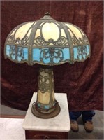 Antique Stain Glass Lamp and Shade