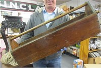 large antique wooden carpenter's tool box