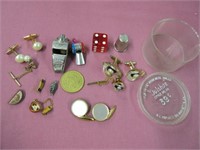 england whistle -cuff links & tie tack sets -etc.