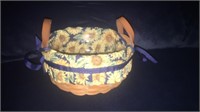 Longaberger Button Basket w/Protector & Custom