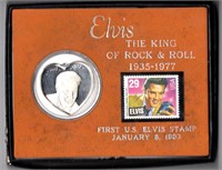 Elvis Ounce Silver Set with First U.S Elvis Stamp