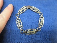vintage sterling silver floral bracelet