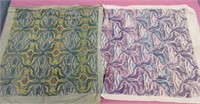 2 old hand painted textiles by eliza buffington