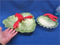 2 vintage lobster serving dishes