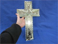 mid century clear cross nurre glass wall hanging