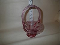 Fenton glass pink basket