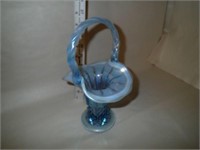 Fenton glass blue basket