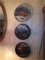 Set of 3 scenic wall plates
