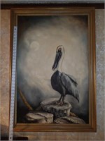Large pelican painting