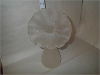 White satin glass vase