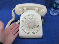 vintage white rotary telephone