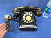 vintage rotary dial telephone - black