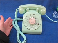 vintage rotary dial telephone - teal