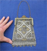 antique "mandalian" gold & black mesh purse