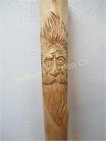 Hand Crafted Carved Walking Stick Approx. 63" tall