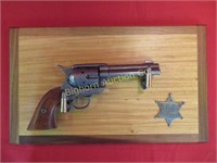 Colt 45 Replica Revolver on Hand Crafted Display