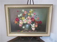Framed Painting Floral Signed Bohan MVE