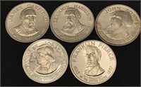 Five Sterling Silver Presidential Commemorative