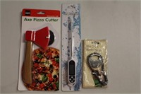Axe Pizza Cutter, Chain Bottle Opener & Digital