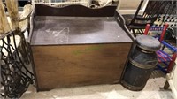 Homemade wood storage box with handles and a