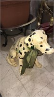 Ceramic dalmatian dog with the pretty green