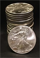Twenty 2013 American Eagle Silver Dollars