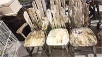 Set of six country cottage chairs with antique