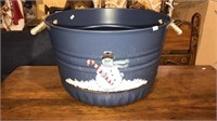 18 inch diameter snowman wash tub with rope