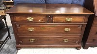 Antique walnut four drawer chest to over two with