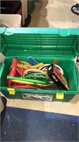 Toy gobbler storage box with outdoor games,
