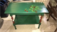 Handpainted strawberry table with the shelf