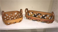 2 Henn baskets both are signed, (942)