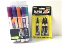 Open Incomplete Super Glue And Markers