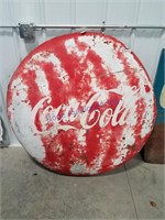 Coca Cola round metal sign