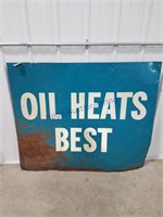 Oil Heats Best metal sign