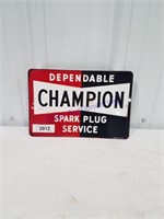 Champion Spark Plug metal sign