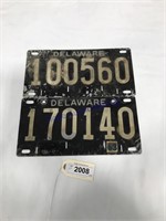 2 Delware license plates