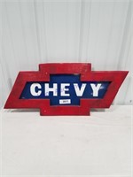 Chevy wood and metal sign