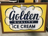 Golden Quality ice cream w/wood framed