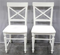 Pair of X-Back White Dining/Side Chairs
