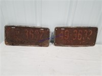 Set of 1937 license plates