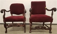 Carved Wood Arm Chairs